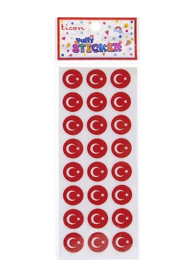 Ticon Yuvarlak Bayrak Sticker - 3 Adet