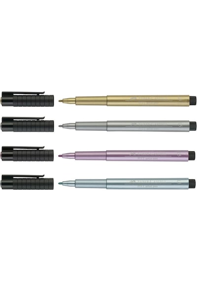 Faber-Castell Pitt Artist Pen Kaligrafi Seti Metalik 4Lü