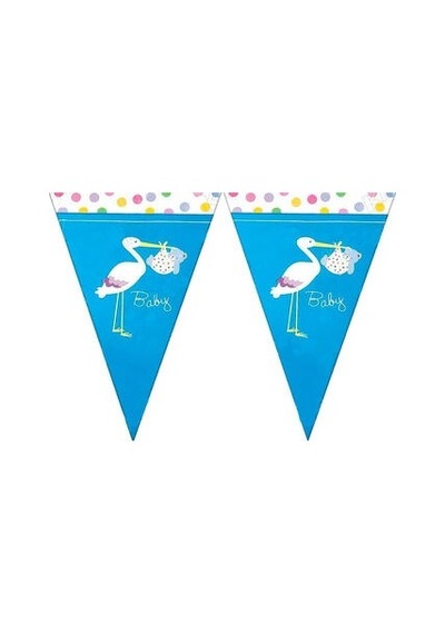 Güneş Avm Üçgen Flama Flm014 -baby Shower Mavi Leylek-