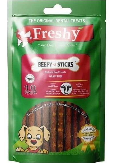 Freshy Beefy Sticks Sığır Etli Tahılsız Köpek Ödülü 100gr 10lu
