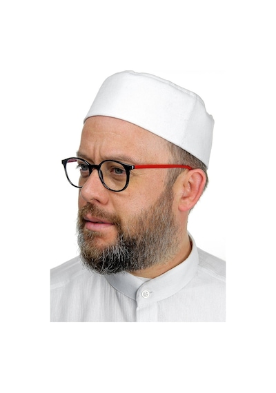 Kubbeli Sert Kalıp Takke - Beyaz