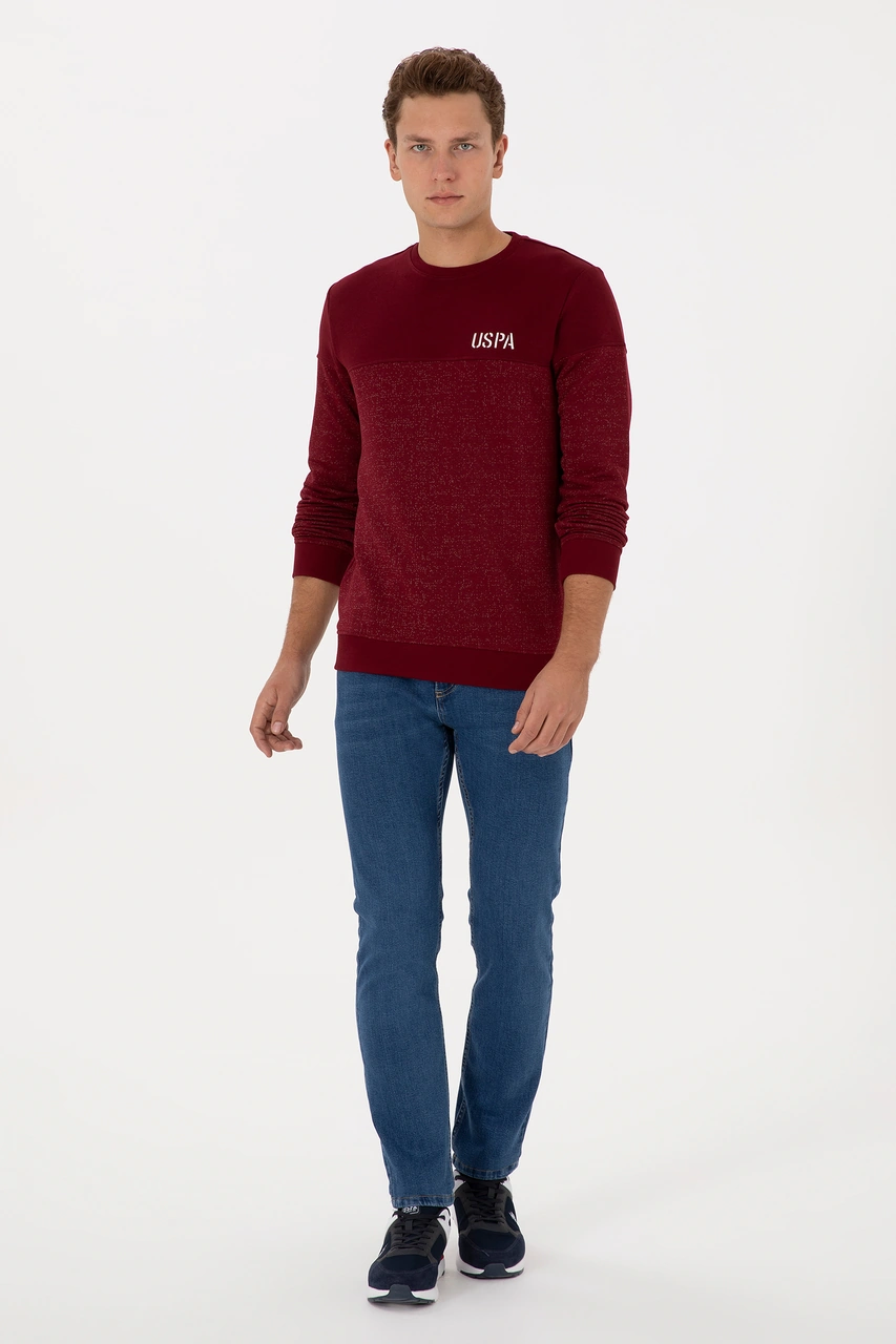 U.S. Polo Assn. Erkek Regular Fit Bisiklet Yaka Bordo Sweatshirt 50316380-VR014