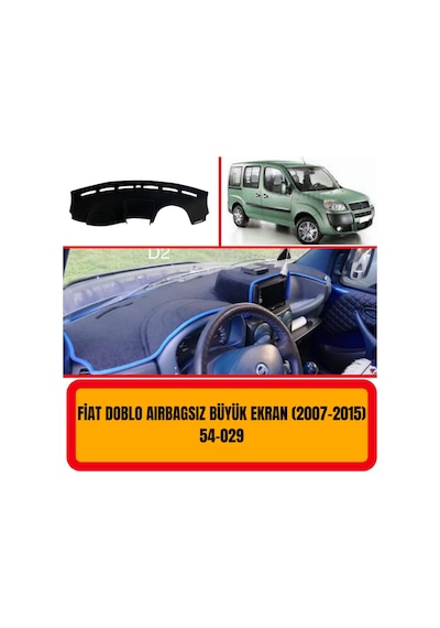 Fiat Doblo 2007-2015 Airbagsiz Double Ekran ÖN GÖĞÜS / PANEL /  TORPİDO KORUMASI - KILIFI - HALISI