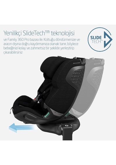 Maxi-Cosi Emerald 360 Pro I-Size Dünyanın Ilk Kızaklı, Araç Dışına Çıkabilen Isofix'li 360 Dönebilir Yatabilir 0-36 kg Bebek Oto Koltuğu