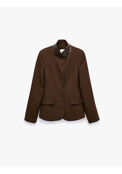 Koton Viskon Karışımlı Uzun Kollu Suni Deri Yaka Slim Fit Ceket Kahverengi 7wak50014pw Kahve Koton Viskon Karışımlı Uzun Kollu Suni Deri Yaka Slim Fit Ceket Kahverengi 7wak50014pw Kahve