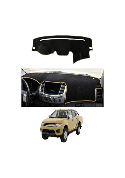 Mitsubishi - L200 2005-2015 Uyumlu Torpido Koruma Kılıfı - Taba Şeritli