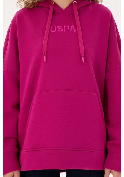 U.S. Polo Assn.  Kadın Fuşya Kapüşonlu Sweatshirt 50292370-VR023