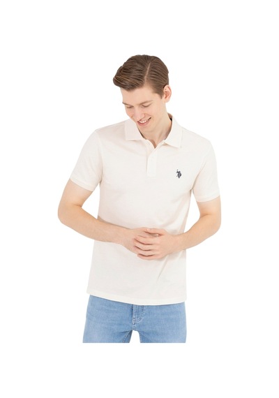 U.S. Polo Assn. Erkek Polo Yaka T-shirt Krem