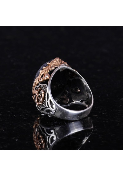Gümüş Çapa Kaptan Yüzüğü, Yaratılmış Taş Yüzük, 925 Ayar Sterling Gümüş Yaratılmış Taş Yüzükler - Çeşitli Koleksiyon Yaratılmış Safir Gümüş