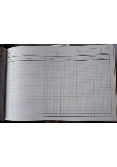 Cari Hesap Ticari Defter 25 X 35 Cm 100 Yp 70 Gr Kağıt Sert Kapak