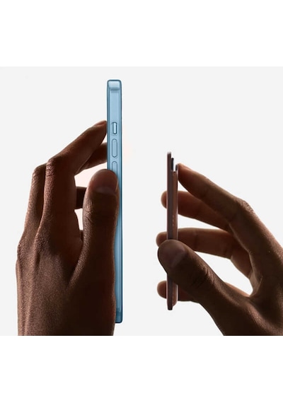 Smcase Apple Uyumlu iPhone 13 Kılıf Manyetik Kristal Wiriless Destekli Sert Kapak Silikon Manyetik Kartlıklı Kılıf