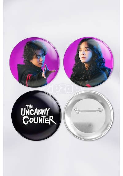 The Uncanny Counter Çanta Süsü Rozet İğneli Buton Rozet Seti 3 Adet Üçlü