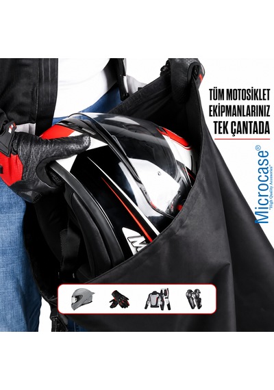 Microcase Bisiklet Scooter Kask Geniş Taşıma Çantası Kask Kılıfı 65x65 Cm Al5615 Siyah