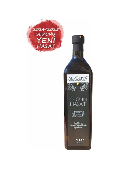 Olgun Hasat Naturel Sızma Zeytinyağı 1 Litre Ayazma Deresi Bahçemizden Alpoliva