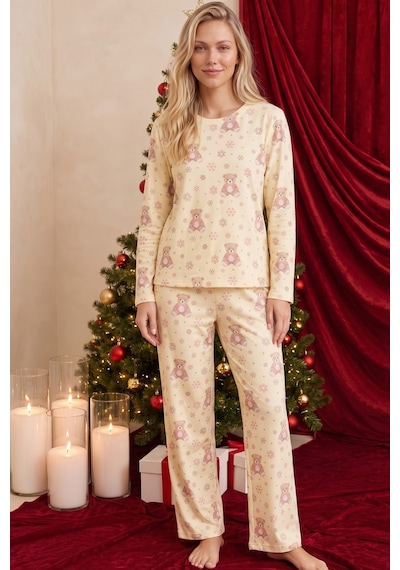 Siyah İnci Yılbaşı Temalı Desenli Termal Kumaşlı Ultra Soft Yumuşak Örme Pijama Takımı 26226917 Açık Sarı Siyah İnci Yılbaşı Temalı Desenli Termal Kumaşlı Ultra Soft Yumuşak Örme Pijama Takımı 26226917 Açık Sarı
