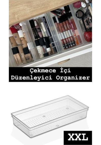 Xl Modüler Çekmece İçi Düzenleyici - Banyo Makyaj Takı Organizer Ofis Düzenleyici 30,5 X 15 Cm Plast Diğer