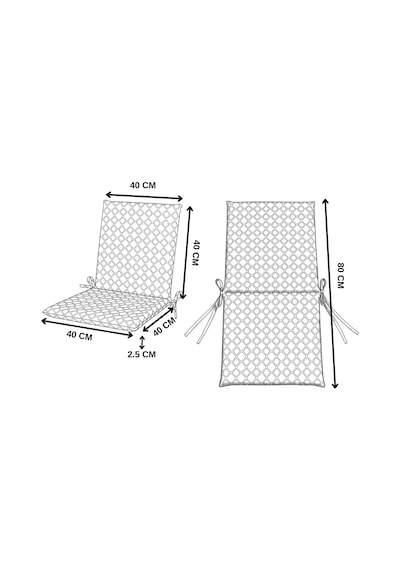 40x40 Cm Mavi Arkalıklı Sandalye Minderi Pamuk Polyester Kumaş İpli Sırtlı Mutfak Ve Bahçe Minderi