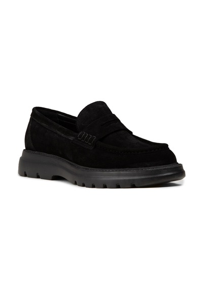 Deery Erkek Hakiki Süet Siyah Loafer Ayakkabı - 02006msyhe04 Siyah