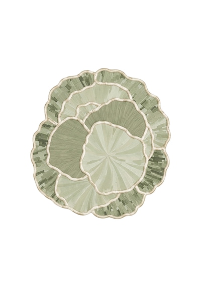 Sdt Yeşil Renkli Modern Organik Formlu Pastel Minimalist Dokuma Taban Dekoratif Halı Sdt1354
