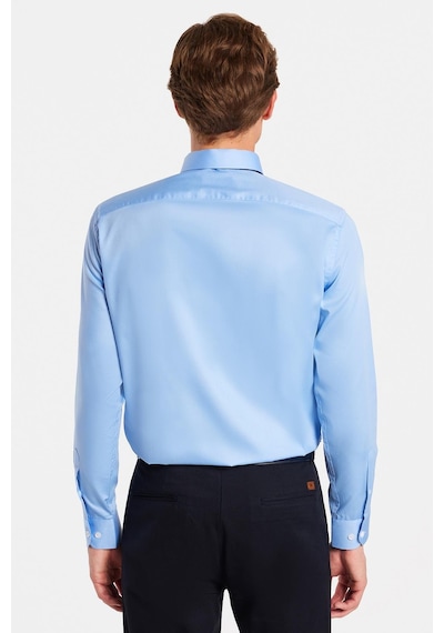 Tudors Erkek Slim Fit Non-ıron Pamuklu Doğa Dostu Ekoteks Belgeli Ütü Gerektirmez Açık Mavi Gömlek-32995 Açik Mavi