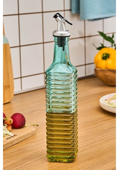 Karaca Daisy Çizgili Yağ Şişesi 500 Ml Mavi
