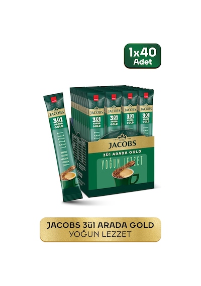 Jacobs 3'ü 1 Arada Gold Yoğun Lezzet Karışım Kahve 40 x 18 G