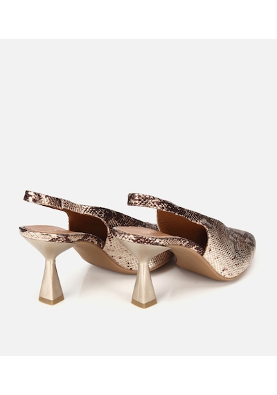 Hotiç Kadın Deri Gold Arkası Açık Kısa Topuklu Stiletto 01ayh323410a540 01ayh323410a540