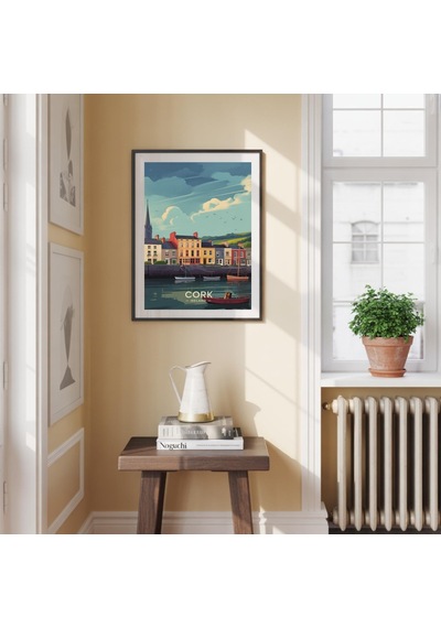 Cork, İrlanda Seyahat Posteri: Cork Ve Kinsale Bölgesi Sanat Baskısı