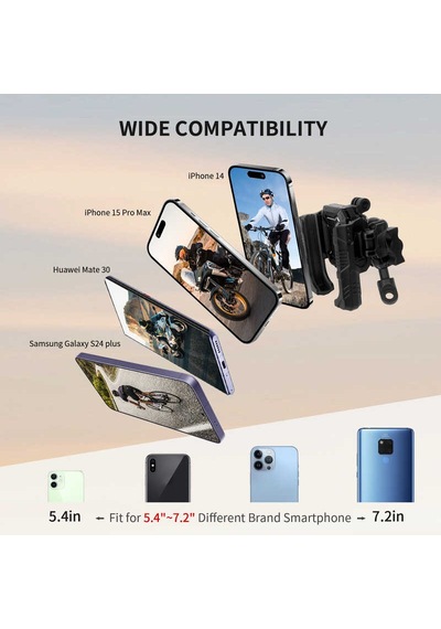 Mechrıg 10mm Boru Çapı Uyumlu Motosiklet Dikiz Aynası Telefon Tut