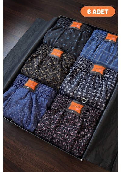 Cnt Erkek Boxer Likralı 6'lı Premium Paket Havlu Bel Empirme Önden Düğmeli Rahat Desenli-2 Desenli-2 Cnt Erkek Boxer Likralı 6'lı Premium Paket Havlu Bel Empirme Önden Düğmeli Rahat Desenli-2 Desenli-2