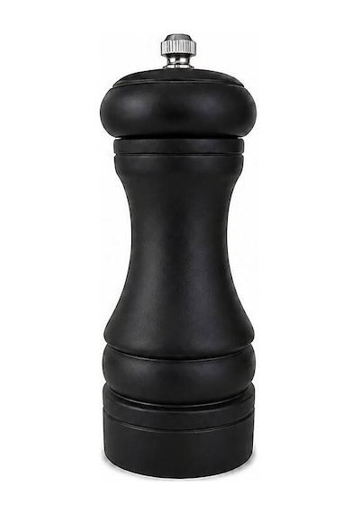 1 Adet Ahşap 14 Cm Tuz Karabiber Değirmeni Baharat Öğütücüsü Mat Siyah