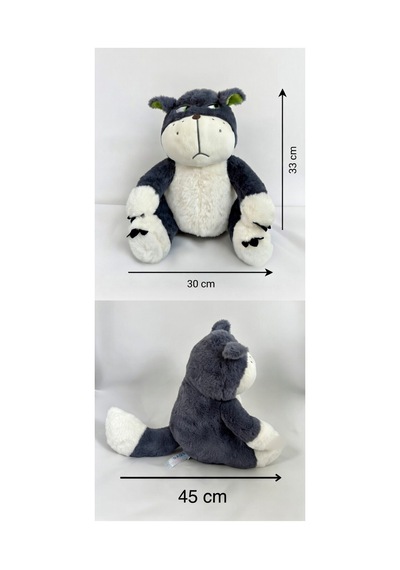 Klc Yumuşacık Kızgın Kötü Kedi Orijinal Model Peluş Kedi Oyun Ve Uyku Arkadaşı Gri Gri
