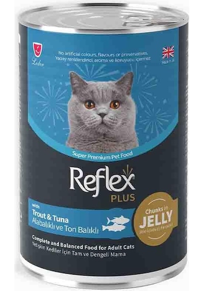 Reflex Plus Jöle İçinde Et Parçacıklı Alabalıklı Ve Ton Balıklı Yetişkin Kedi Maması 400gr