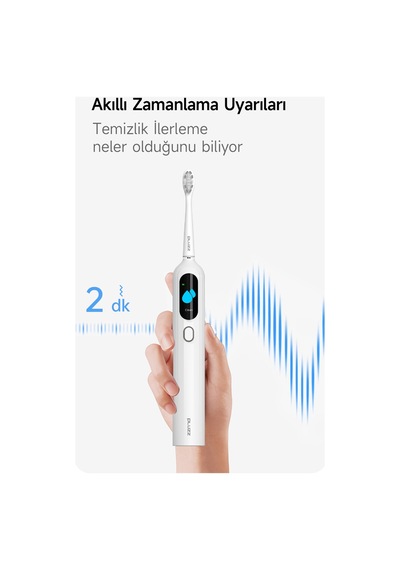 Sonik Şarjlı Diş Fırçası 120 Gün Şarj Süresi 6 Adet Başlık Siyah - 681411944