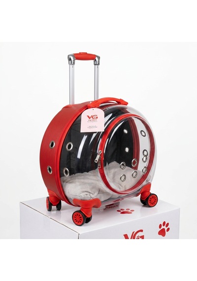 Vg Premium Şeffaf Panoramik Kedi Taşıma Valizi Xl