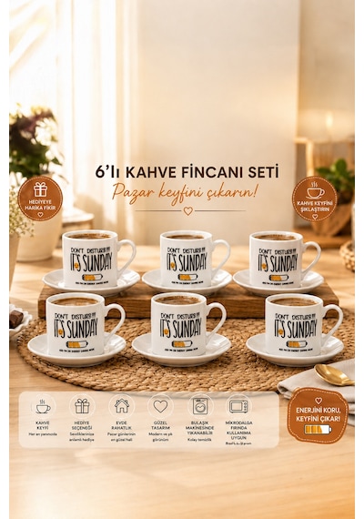 Porsima 08 Porselen 12 Parça Türk Kahve Fincan Takımı 90ml