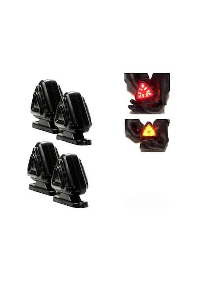 Ahmet Otomotiv 4 Adet Füme Dark Model Üçgen Takoz Sarı-kırmızı 12volt-24volt