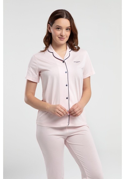 Pierre Cardin Kadın Pembe Gömlek Pijama Pc7715-s-v1 Pembe