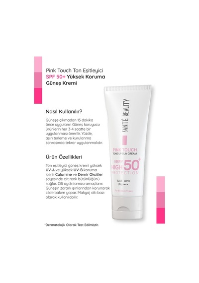 Sante Beauty Pink Touch Leke Karşıtı ve Ton Eşitleyici Güneş Kremi SPF50+ 75 ML