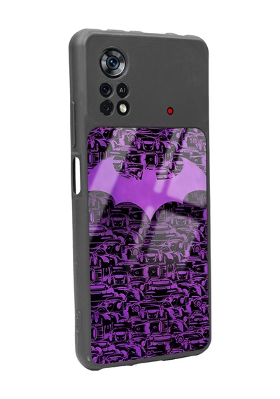Poco X4 Pro Lila Batman Tasarımlı Glossy Telefon Kılıfı Çok Renkli