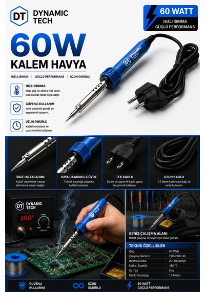 Profesyonel Lehim Makinesi Kalem Havya 60 Watt