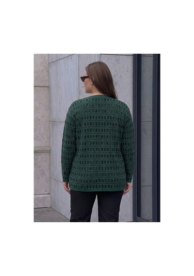 Onno Style Women Klasik Triko Renkli Düğmeli Ceket Yeşil