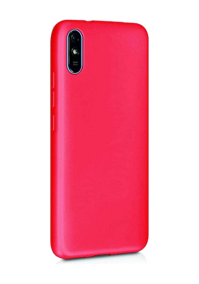 Xiaomi Redmi 9a Kılıf Kamera Korumalı Silikon Rubber Arka Kapak Kırmızı