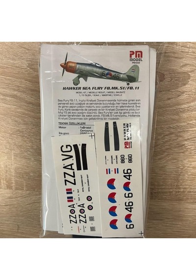 Hawker Sea Furry Fb.mk-51 / Fb11 Pm Model Demonte Plastik Maketi