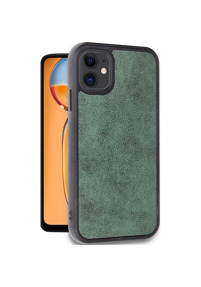 Newface Apple İphone 11 Kılıf Aras Deri Kapak - Koyu Yeşil