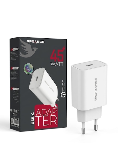 Sprange Pt-45s 45w Type-c Hızlı Şarj Adaptörü Qc 3.0 + Pd 3.0 Destekli Şarj Başlığı 45 W
