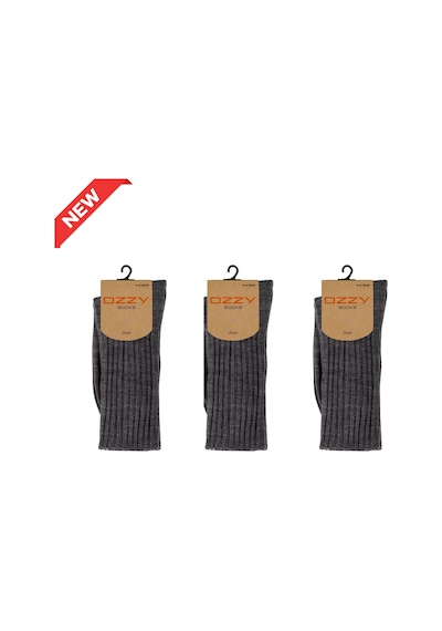 Ozzy Socks 3 Lü Kışlık Kadın Yünlü Uyku Çorabı Soft Touch Antrasit Renk Isı Tutucu Çorap Antrasit