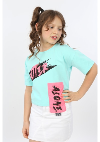 Toontoy Kids Toontoy Kız Çocuk Better Baskılı Tişört Yeşil
