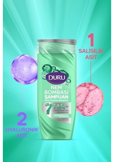 Bombası Şampuan 7 Hyaluronik Asit Ve Seramid Tüm Saçlar Ve Yağlı Saçlar Için Nemlendirici Şampuan 400 Ml 2 Li S