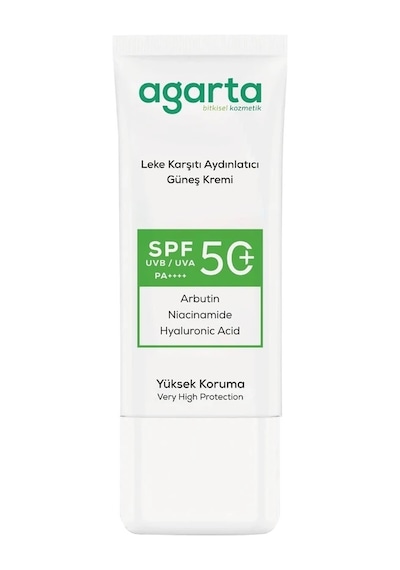 Agarta Leke Karşıtı Aydınlatıcı Spf+50faktör Yüz Güneş Kremi 50ml